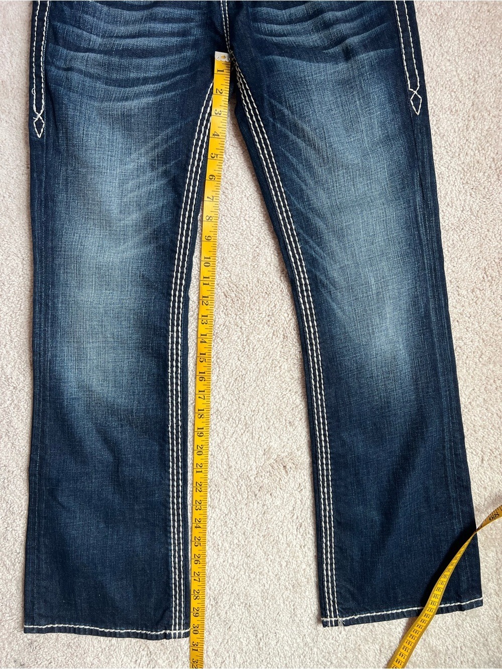 Rock Revival Women’s LIZ Easy Bootcut Jeans with White Stitching & Rhinestone - Picture 9 of 9
